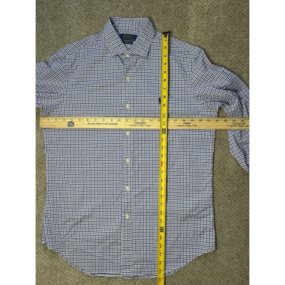 Polo Ralph Lauren Mens Medium Plaid Button Down Shirt Lightweight Performance - Picture 7 of 7